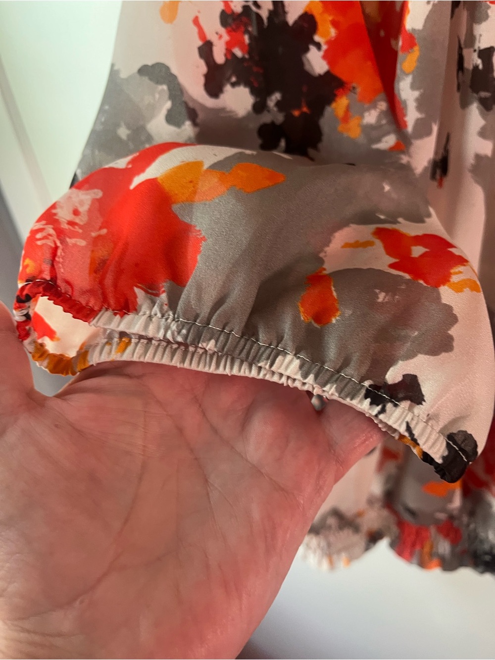 The Limited Red, Gray & Orange Floral Scoop Neck Blouse - Picture 2 of 8